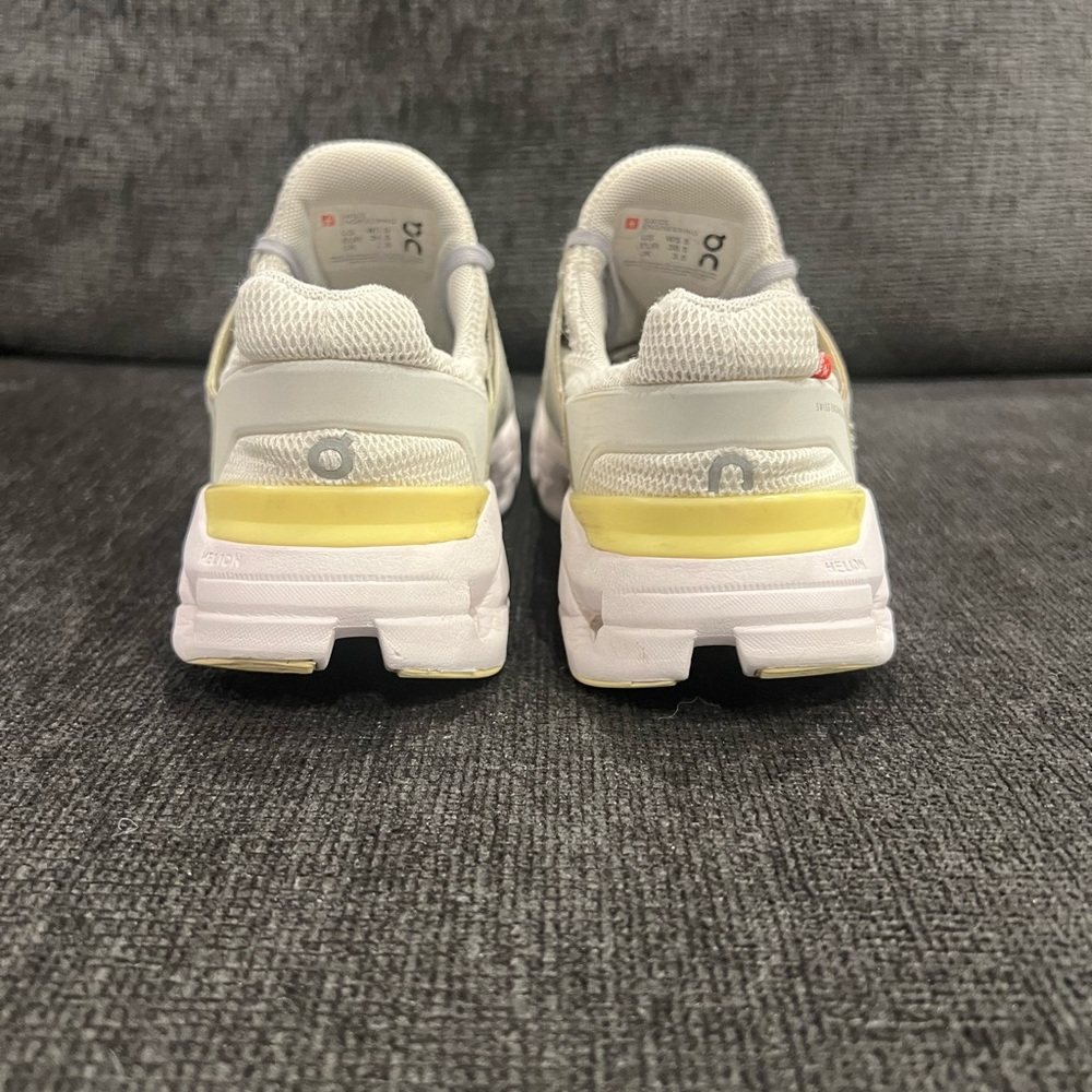 On Running Women's Sneakers in Light Gray and Pale Yellow - Picture 3 of 9